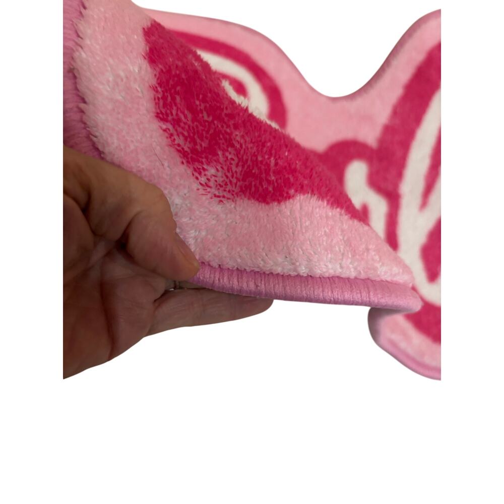 Barbie bath rug 17.7”x27.6” euc memory foam type rug pink white washable - Picture 2 of 6